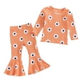 thumbnail image 1 of Kogui Fall Outfits for Kids Toddler Girls Clothes Winter Warm Long Sleeve Tops+Long Pants Set Size 2T 3T (Orange,2-3 Years), 1 of 9