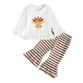 thumbnail image 1 of Kogui Girl Fall Outfit Fall Outfits for Toddler Girls Two Piece Top and Legging Sets for Baby Girls Clothing Size 6 12 Months (White,6-12 Months), 1 of 6