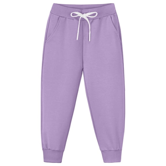 Kogui Girls Baggy Sweatpants Girls Sweatpants Fall Fashion Baggy High Waisted Jogger Pant Workout Trousers Size 7-8 (Purple,7-8 Years)