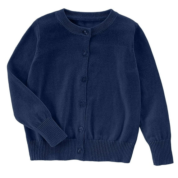 Kogui Girls Cardigan Sweaters Girls Knit Cardigan Kids Button Long Sleeve Knit Sweater Clothes Knit Sweater Size 15-16 (Navy,15-16 Years)