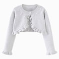 thumbnail image 1 of Kogui Girls Cardigans Long Sleeve Bow Knit Cardigan for Girls Dress Party Casual Layering 1T 2T (Grey,1-2 Years), 1 of 8
