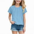 thumbnail image 1 of Kogui Girls Clothes Summer Girls Super Soft Short Sleeve T-Shirts Print Cute Design Size 7-8 (Sky Blue,7-8 Years), 1 of 4