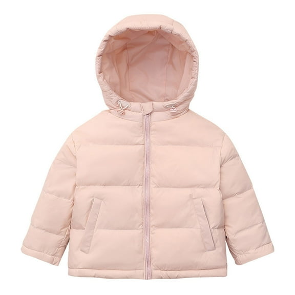 Kogui Girls Coat Girls Winter Puffer Lightweight Coat Thick Padded Soft Fleece Jacket with Hood Size 10-12 (Light Pink,10-12 Years)