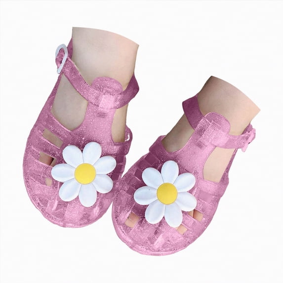 Kogui Girls Dress Shoes Girls Flats Mary Jane Dance Party Jelly Shoes Toddler Princess Birthday Sandals Size 13 (Red,Little Kids 13)