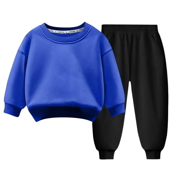 Kogui Girls Fall Clothes Kids Girls Clothes Stylish Tops and Pants Clothing Sets 2 Piece Outfits Size 5-6 (Blue,5-6 Years)