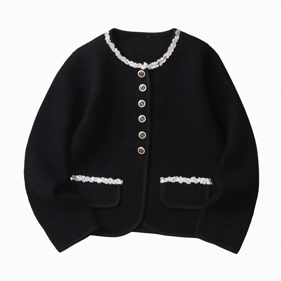 Kogui Girls Fall Sweaters Girls Long Cardigan Sweater Lightweight Open Front Long Sleeve Cardigan Kids Knitted Sweaters Size 11-12 (Black,11-12 Years)