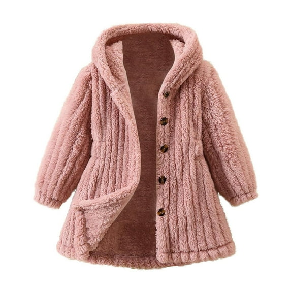 Kogui Girls Fleece Jackets Hoodless Girls Fleece Jacket Full Zip Up Soft Polar Fleece Jacket Outerwear Coat with Pockets Warm Winter Outwear Size 5T 6T (Pink,5-6 Years)