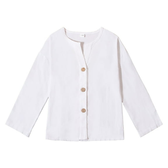 Kogui Girls Graphic Tees Girls Long Sleeve Shirts Crew Neck Long Sleeve Tunic Tops Casual Shirts for Girls Soft Comfy Blouses Size 5T 6T (White,5-6 Years)