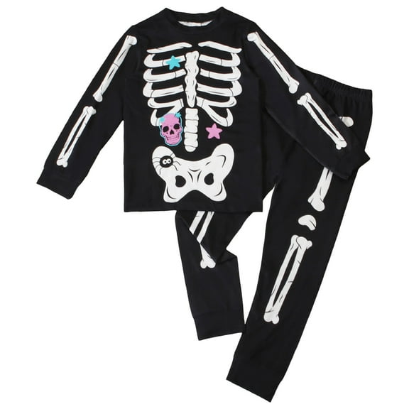 Kogui Girls Halloween Pajamas Boys Pajamas Long Sleeve Toddler Boys Pjs Kids Sleepwear Sets Size 8-9 (Black,8-9 Years)