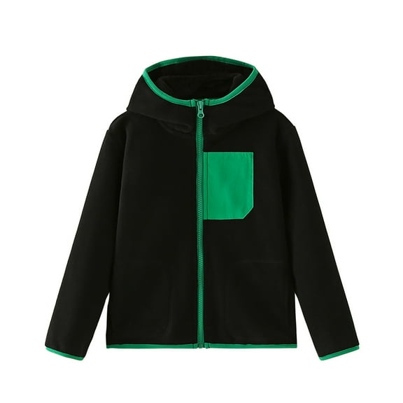 Kogui Girls' Hooded Sherpa Jacket Kids Girls Polar Fleece Jacket Long Sleeve Zipper Outerwear Winter Warm Coat Size 7-8 (Black,7-8 Years)