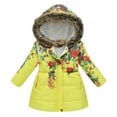 thumbnail image 1 of Kogui Girls Jackets Winter Puffer Jacket for Girls Packable Down-Alternative Warm Coat Shiny Outerwear for Kids Size 7-8 (Yellow,7-8 Years), 1 of 3