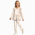 thumbnail image 1 of Kogui Girls Long Sleeve Blouse and Pants Set Floral 2pc Outfit Clothes for Teen Girls Fall Winter 3T 4T, 1 of 6
