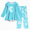 thumbnail image 1 of Kogui Girls Long Sleeve Blouse and Pants Set Floral 2pc Outfit Clothes for Teen Girls Fall Winter 3T 4T, 1 of 6