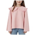 thumbnail image 1 of Kogui Girls Long Sleeve Shirts Girls Tops Long Sleeve Shirt Fall Cute Shirts Crewneck T Shirts Trendy Kids Girls Clothes Size 6-7 (Pink,6-7 Years), 1 of 7
