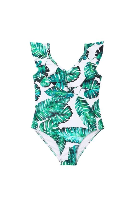 Girls One Piece Swimsuit Kids Girls Keyhole Racer Back Swimsuit Bathing Suit Quick Dry Swimwear Size 7-8 Years (White,7-8 Years)