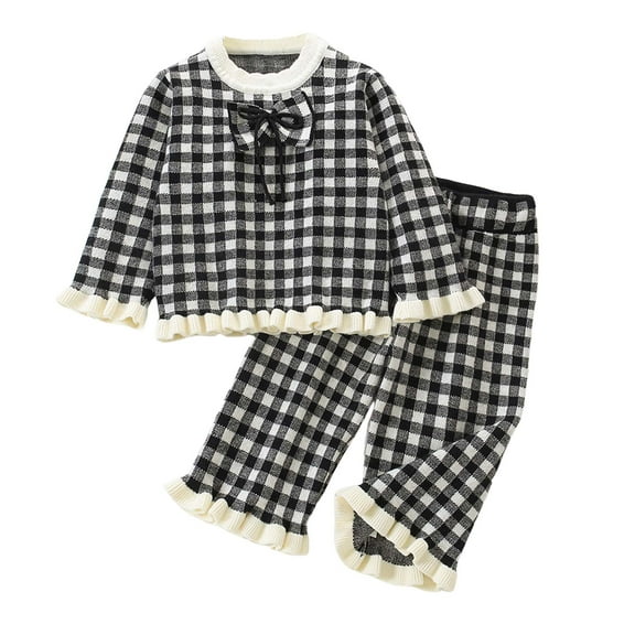 Kogui Girls Outfits Sets Baby Girl Outfits Toddler Fall Winter Clothes Cute Long Sleeve Sweatshirt Tops Pants Set Infant 2Pcs Clothing Size 3T 4T (Black,3-4 Years)