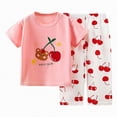 thumbnail image 1 of Kogui Girls Pajamas Sets Big Girls Cute Pajama - Short Sleeve & Pants Set Tweens/Teens PJS Kids Size 9-10 (Red,9-10 Years), 1 of 4