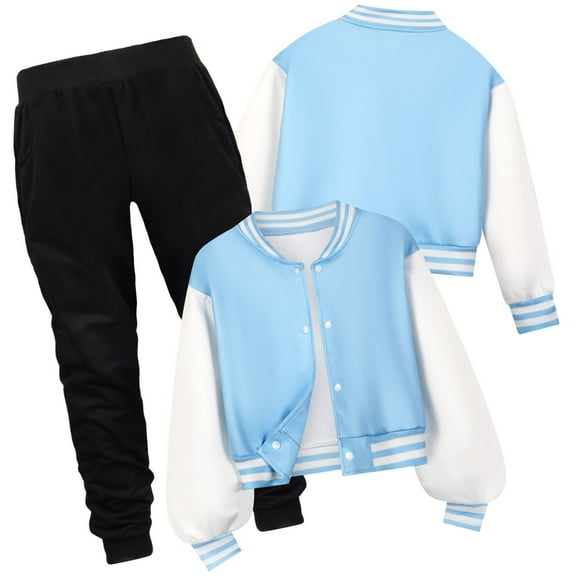 Kogui Girls Pant Sets Girls Outfits Tie Dye Sweatshirt Tops and Leggings Sweatpants 2 Piece Fall Winter Clothes Set Size 7-8 (Light Blue,7-8 Years)