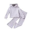 thumbnail image 1 of Kogui Girls Pants Set Girls Clothing Sets 2 Pieces Cute Long Sleeve Top & Pants Outfit Fall Girls' Pant Sets Size 6-7 (Grey,6-7 Years), 1 of 6