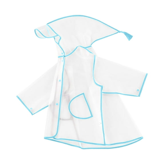 Kogui Girls Rain Jacket Kids Cute Cartoon Raincoats Boys Girls Lightweight Rain Jacket Coat Waterproof Rain Poncho Reusable Rainwear Kids Size 7-8 (Sky Blue,7-8 Years)