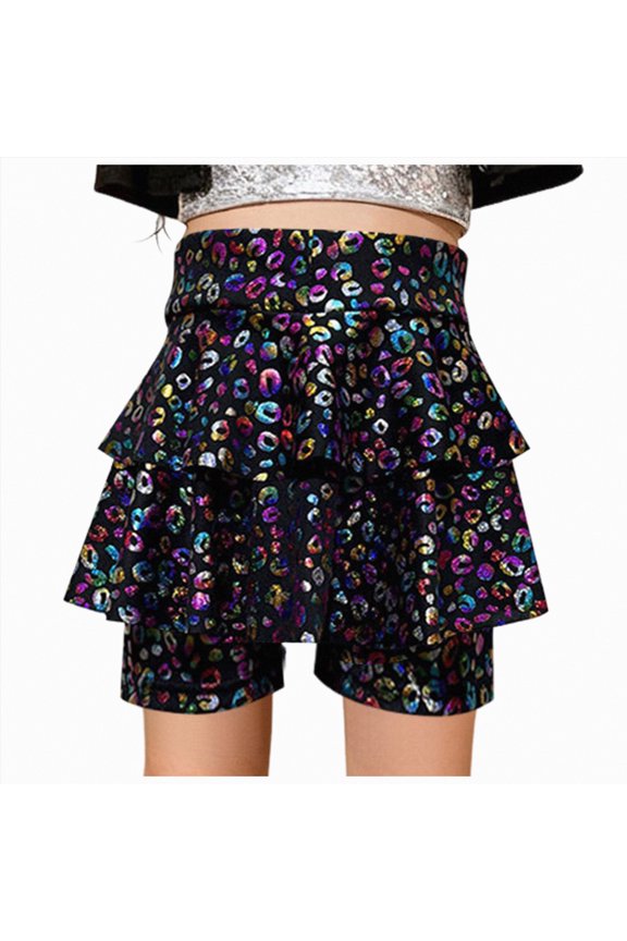 Girls Running Shorts Girls' Basic Soft Dance Short for Gymnastics or Under Skirts Size 8-9 (Black,8-9 Years)