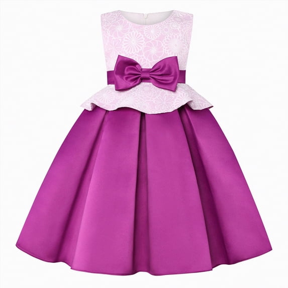 Kogui Girls Sequin Dress Baby Girls Tutu Dress Summer Sleeveless Backless Princess Birthday Party Dresses Sequin Ruffle Tulle Bowknot Sundress 4T 5T (Purple,4-5 Years)