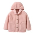 thumbnail image 1 of Kogui Girls Sherpa Jacket Toddler Fleece Jacket Kids Boys Girls Autumn Spring Long Sleeve Cute Printing Zip Up Warm Outerwear Size 3T 4T (Pink,3-4 Years), 1 of 5