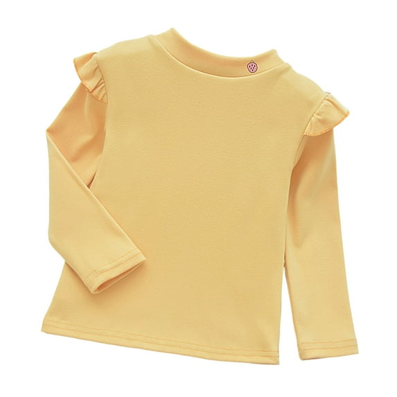 Kogui Girls Shirts Long Sleeve Girls Long Sleeve Tees Basic Crewneck Soft T-shirts Shirts for Girls Size 2T 3T (Yellow,2-3 Years)