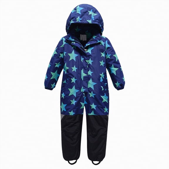 Kogui Girls Snowsuit Kids Toddler Snow Suit One Piece for Boys Girls Insulated Ski Suit Outdoor Waterproof Windproof Jumpsuits 3T 4T (Blue,3-4 Years)