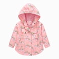 thumbnail image 1 of Kogui Girls Spring Jacket Toddler Girls Rainbow Print Jacket Hooded with Pocket Cotton Blend Windproof Kids Coat for Fall Sizes 2-9Y (Pink,8-9 Years), 1 of 4