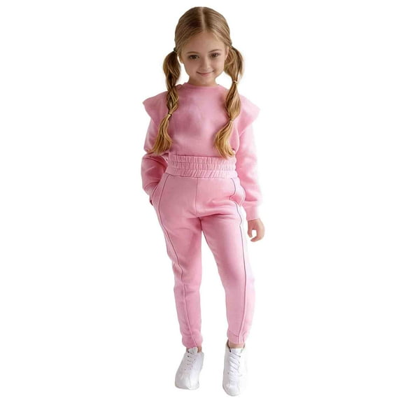 Kogui Girls Sweat Suit Girls Clothes Long Sleeve Shirts and Pants Sweatsuits 2 Piece Fall Outfits Set Size 7-8 (Pink,7-8 Years)