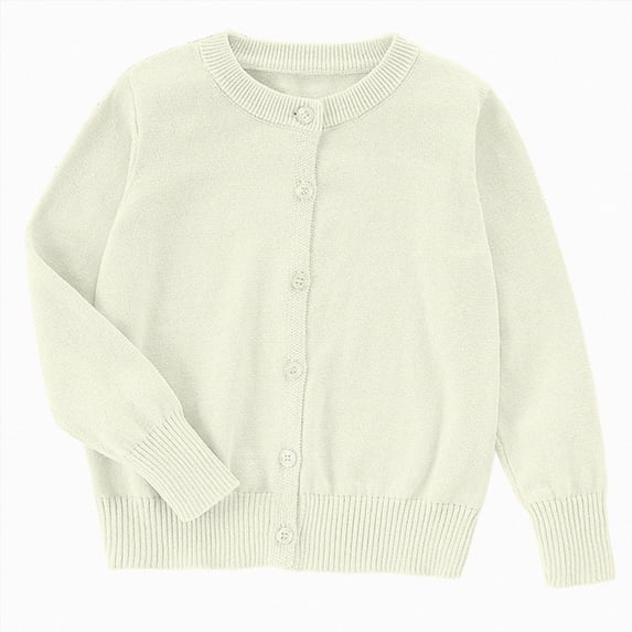 Kogui Girls Sweaters Girls Open Front Cardigan Long Sleeve Casual Kids Fall Clothes Chunky Sweater Coat 4T 5T (White,4-5 Years)