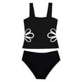 thumbnail image 1 of Kogui Girls Swimsuit Two Piece Girls Two Piece Tankini Swimsuit Hawaiian Ruffle Swimwear Bathing Suit Set Size 9-10 (Black,9-10 Years), 1 of 7