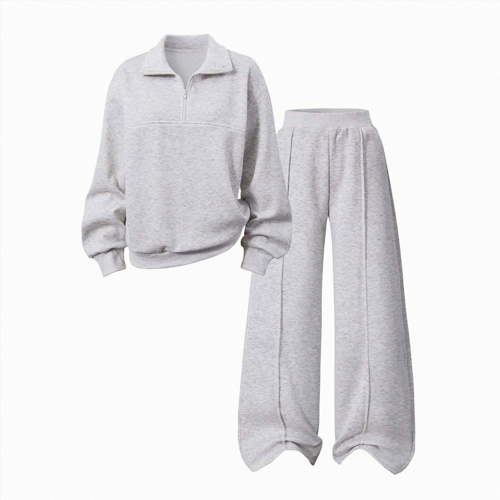 Kogui Girls Teen Clothing Long Sleeve Hoodie Pants Set Light Gray Solid ...
