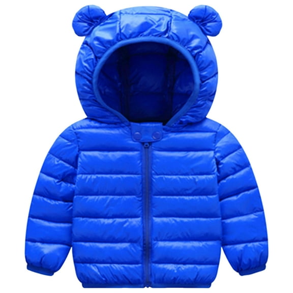Kogui Girls Winter Jacket Girls' Lightweight Puffer Jacket Hooded Water Resistant Winter Coat 5T 6T (Blue,5-6 Years)