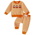 thumbnail image 1 of Kogui Halloween Fall Clothes Toddler Boy Boy Clothes Long Sleeve Pants Set Baby Fall Winter Outfit Size 2T 3T (Orange,2-3 Years), 1 of 6