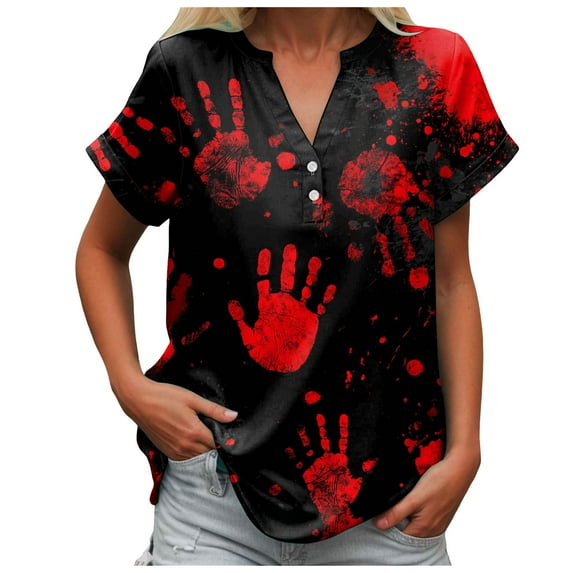 Kogui Halloween Ghost Shirts for Women Spooky Season Shirts Women Cute Halloween Ghost Tshirts Funny Short Sleeve Fall Gifts Shirt (Wine,M)