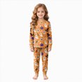 thumbnail image 1 of Kogui Halloween Pjs Kids 2-Piece Cute Ghost Pumpkin Print Soft Sleepwear Set Long Sleeve Kids Pjs 5T 6T (Beige,5-6 Years), 1 of 7