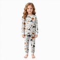 thumbnail image 1 of Kogui Halloween Pjs Kids 2-Piece Cute Ghost Pumpkin Print Soft Sleepwear Set Long Sleeve Kids Pjs 7T 8T (Light Gray,7-8 Years), 1 of 7