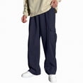 thumbnail image 1 of Kogui Harem Pants Kids Boys Cargo Pants with Pockets Pants Casual Outdoor Sports Joggers for Kids Size 14-15 (Navy,14-15 Years), 1 of 7