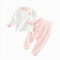 thumbnail image 1 of Kogui High Waisted Kids Pajamas 2 Piece Long Sleeve Cotton Sleepwear Set For Toddler Little Boys Girls Fall Winter 3T 4T (Pink,3-4 Years), 1 of 6