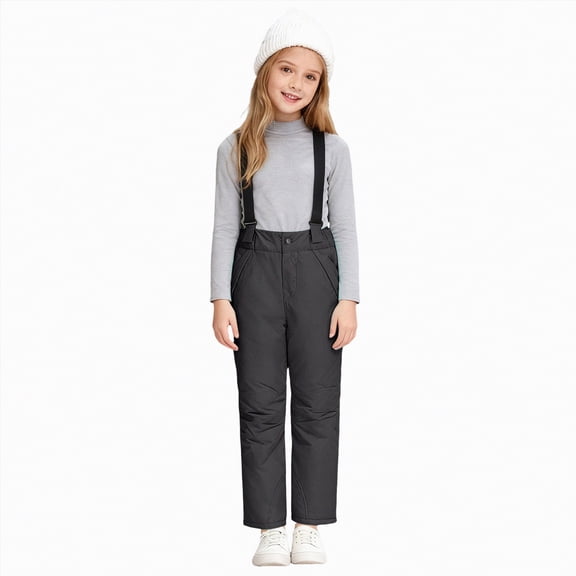 Kogui Hiking Pants for Boy Girls Boys Snow Pants Thick Winter Warm Pants Girl Activewear Clothes Size 12-14 (Black,12-14 Years)