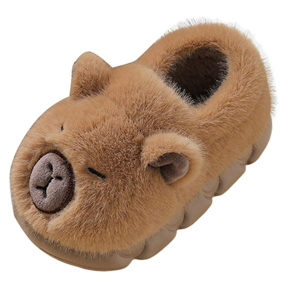 Kogui House Slippers for Kids Boys Toddler Slippers for Boys Girls Slip on Kids Baby Toddlers House Shoes Lightweight Furry Sock Shoes Indoor Outdoor Warm Walking Shoes Size 8.5 (Brown,Toddler 8.5)