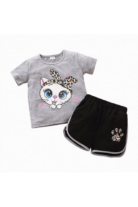 Infant Girl Clothes Girls Tank Top and French Terry Shorts Outfit Set Infant to Big Kid 3 6 9 12 18 24 Months 2T 3T 4T (Grey,3-4 Years )