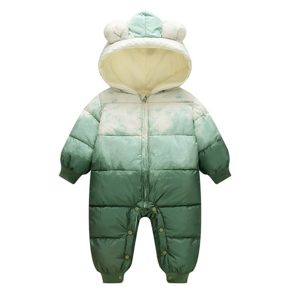 Kogui Snowsuit Baby Winter Snowsuit Coat Romper Outwear Hooded Footie Toddler Size 18 24 Months (Green,18-24 Months)