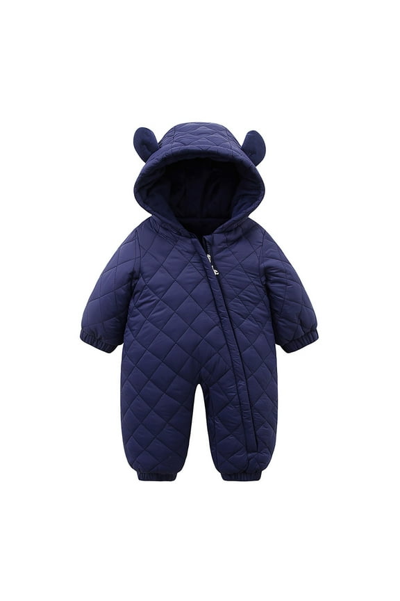 Infant Snowsuit Cute Baby Boys Snowsuit New Born Baby Girls Winter Coat Toddler Clothes 9 12 Months (Navy,9-12 Months)