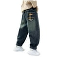 thumbnail image 1 of Kogui Jeans for Kids Baggy Boys' Regular Taper Fit Performance Jeans Size 15-16 (Blue,15-16 Years), 1 of 8