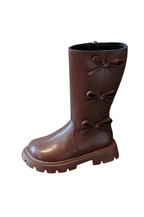 Kids Black Boots Boys Girls Cowboy Boots Toddler Mid Calf Western Boots Square Toe Riding Boots for Kids Size 11 (Brown,Little Kids 11)