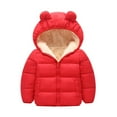 thumbnail image 1 of Kogui Kids Boys Puffer Jacket Toddler Winter Jackets with Hooded Cotton Warm Lined Coat Baby Boys Girls Windproof Thick Outwear Clothes Size 2T 3T (Red,2-3 Years), 1 of 3