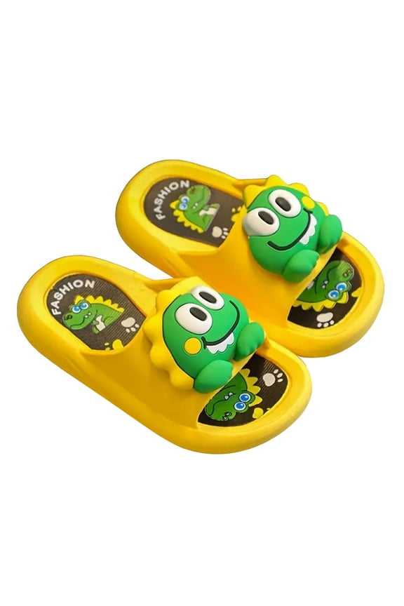 Kids Cloud Slides Girls Boys Slip On Slide Slippers Comfort Non-Slip Thick Sole Slippers Summer Shower Shoes Pool Beach Water Shoes (Yellow,13)